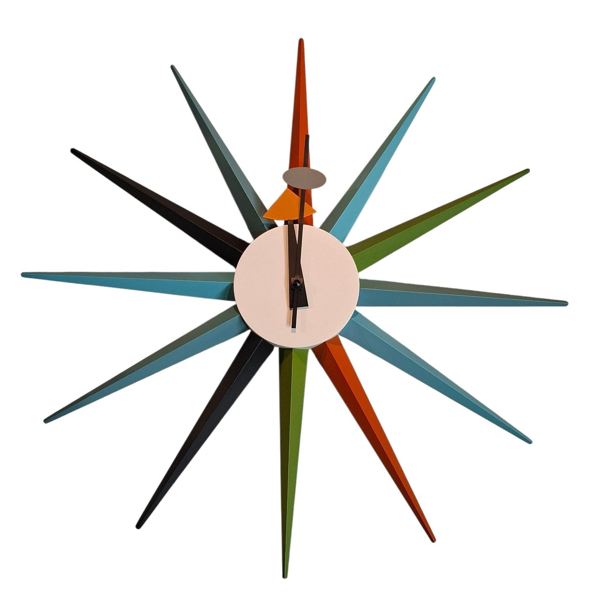 Horloge Murale Design Rayons de Soleil Multicolore Vintage
