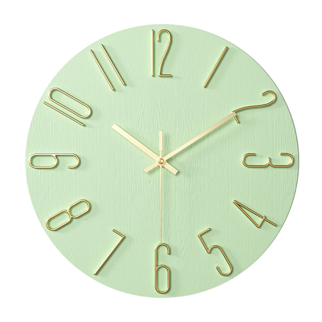 Horloge Murale Moderne Minimaliste Accents Dorés