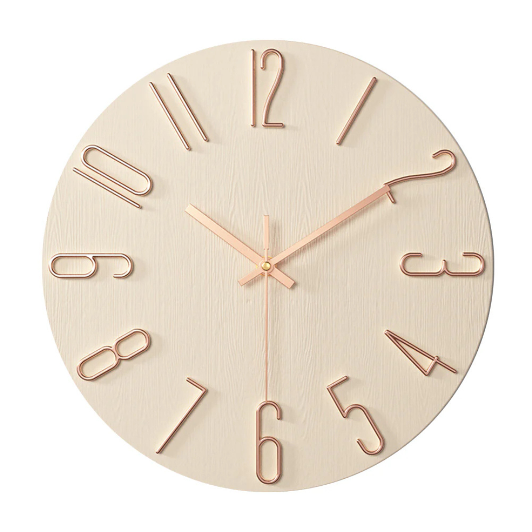 Horloge Murale Moderne Minimaliste Accents Dorés