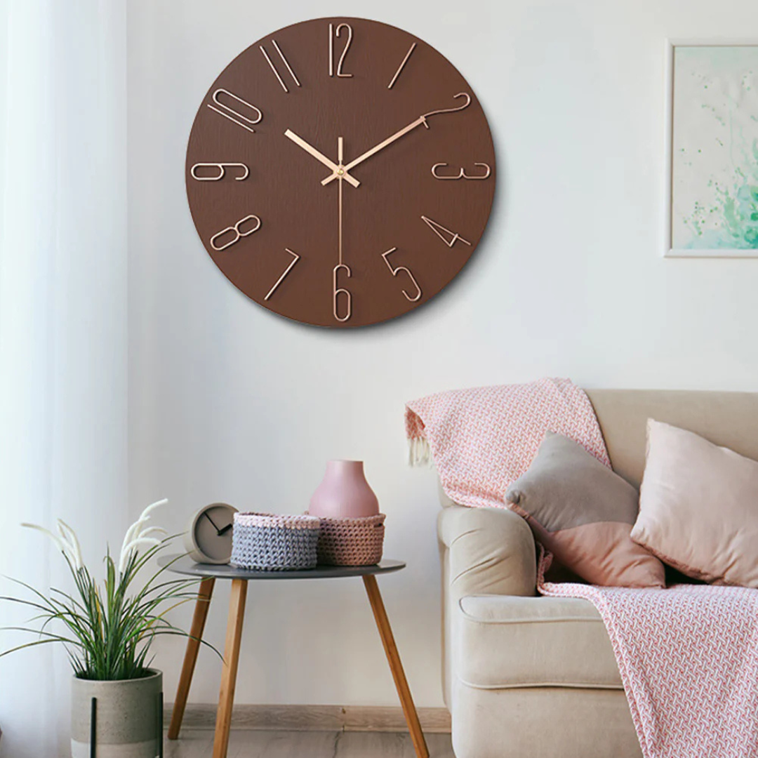 Horloge Murale Moderne Minimaliste Accents Dorés