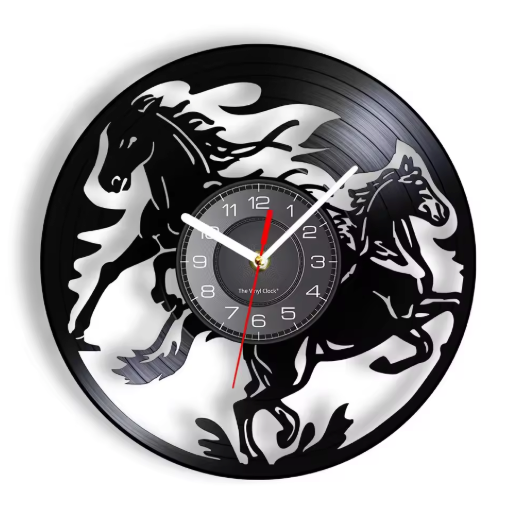 Horloge Murale Circulaire en Disque Vinyle Recyclé