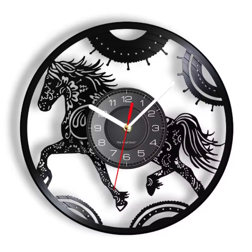 Horloge Murale Circulaire en Disque Vinyle Recyclé
