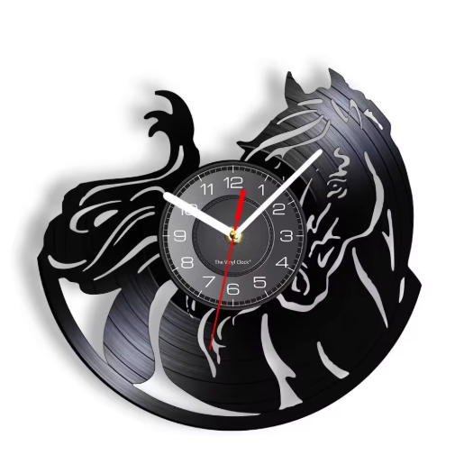 Horloge Murale Circulaire en Disque Vinyle Recyclé