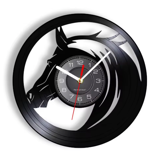 Horloge Murale Circulaire en Disque Vinyle Recyclé