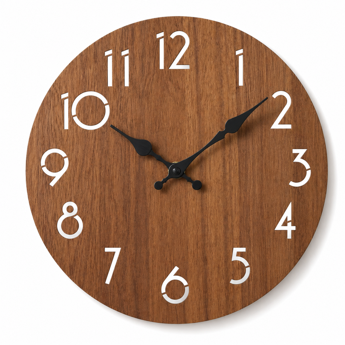 Horloge Murale Ronde Finition Bois Épurée 25 cm Silencieuse — 5 Déclinaisons