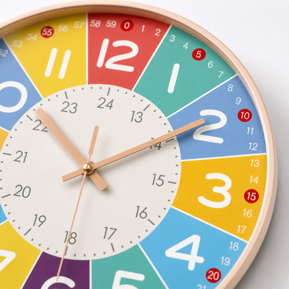 Horloge Murale Pédagogique 20 cm Silencieuse à Quartz — 6 Déclinaisons
