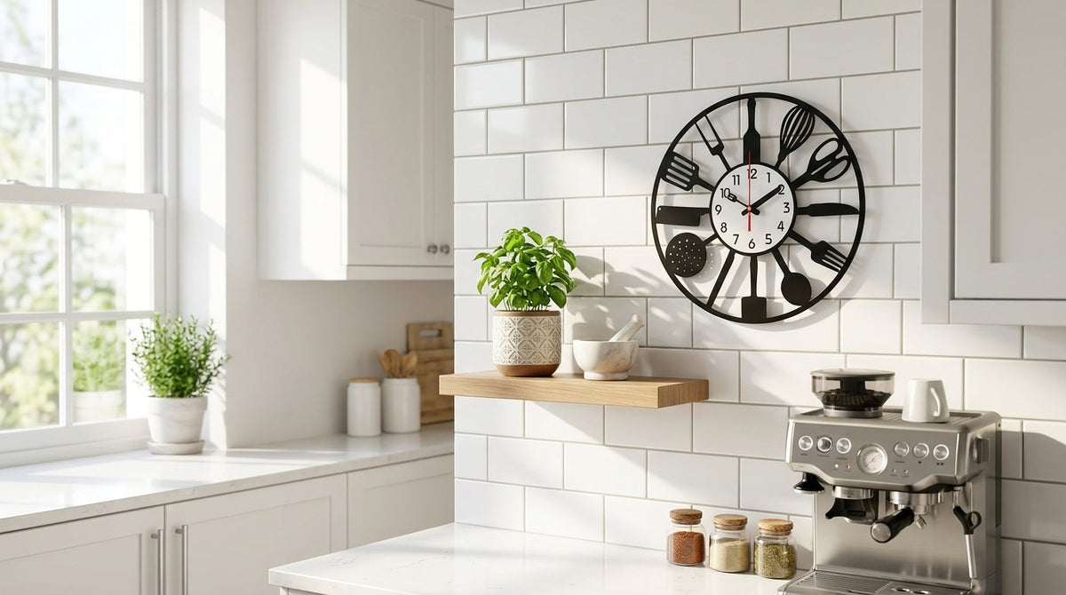 Horloge Murale Moderne Minimaliste en Métal Noir Mat 40 cm
