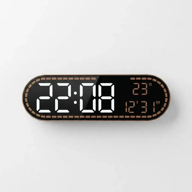 Grande Horloge Murale Numérique LED Ovale