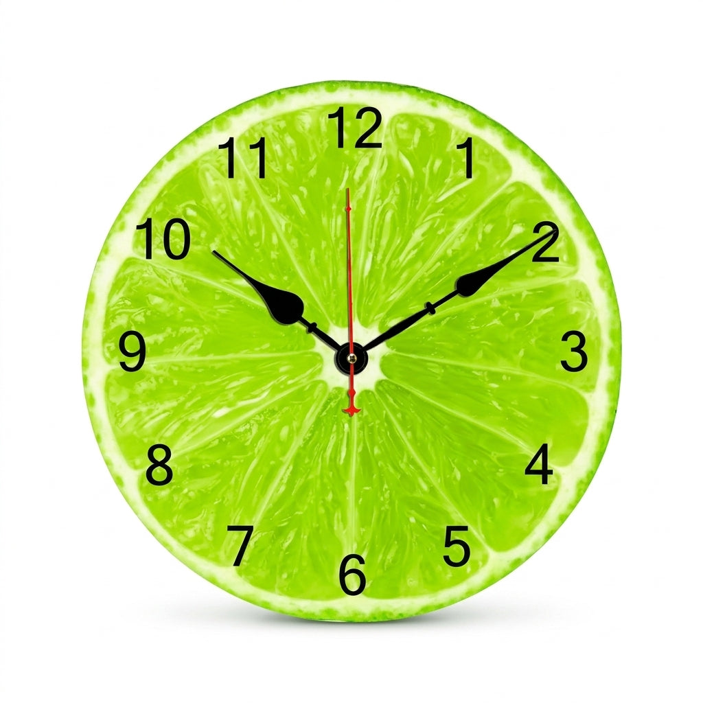 Horloge Murale de Cuisine Tropicale en Acrylique Motif Fruits