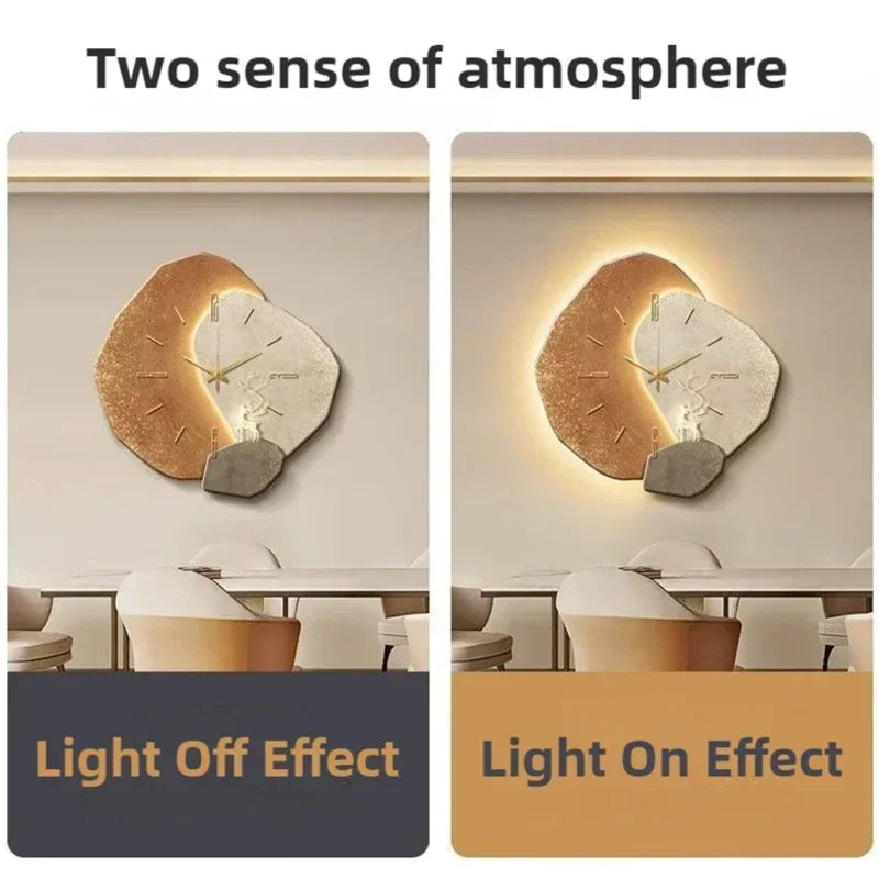 Grande Horloge Murale Moderne Lumineuse LED Effet 3D Acrylique 60 cm