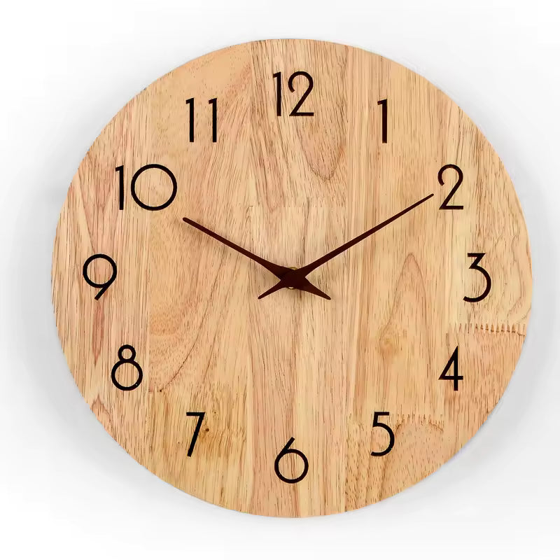 Horloge Murale Japonaise Minimaliste en Bois Massif