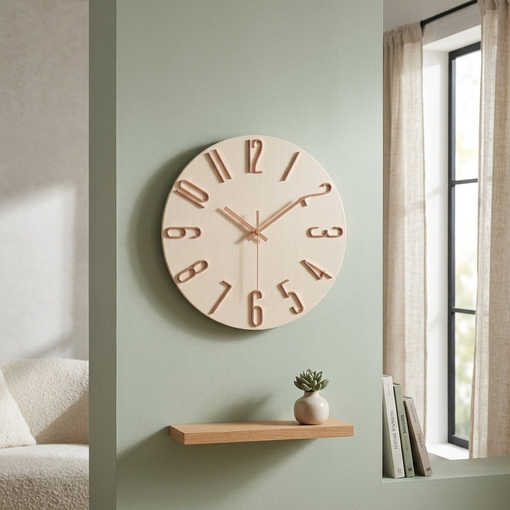 Horloge Murale Moderne Ronde Silencieuse Minimaliste 30 cm