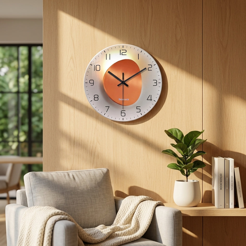 Horloge Murale Moderne en Verre et Cristal