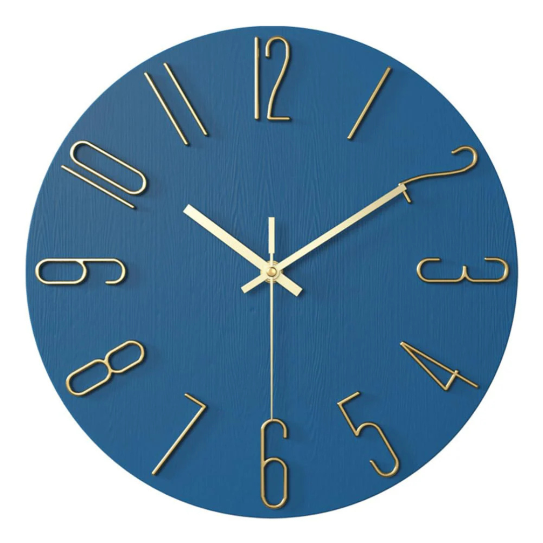 Horloge Murale Moderne Minimaliste Accents Dorés