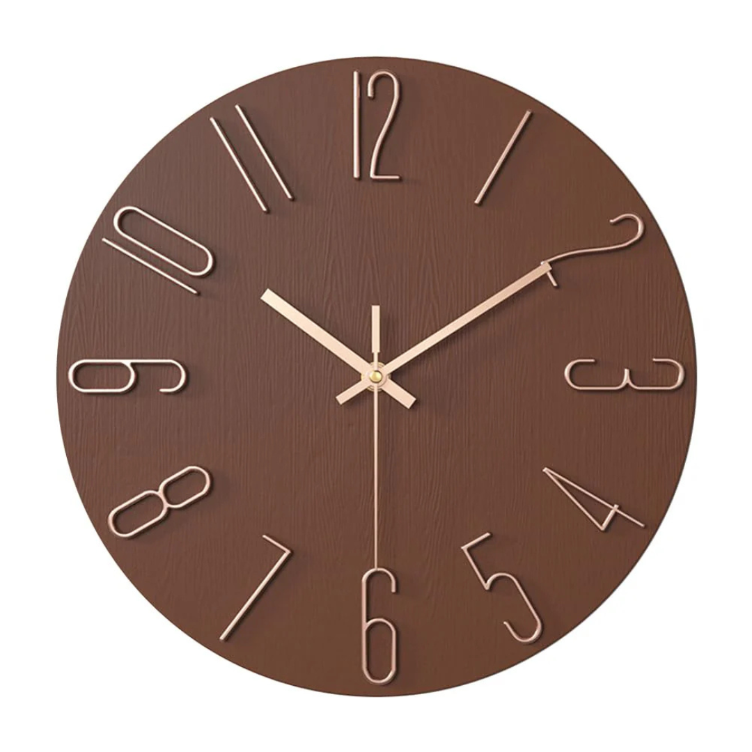 Horloge Murale Moderne Minimaliste Accents Dorés