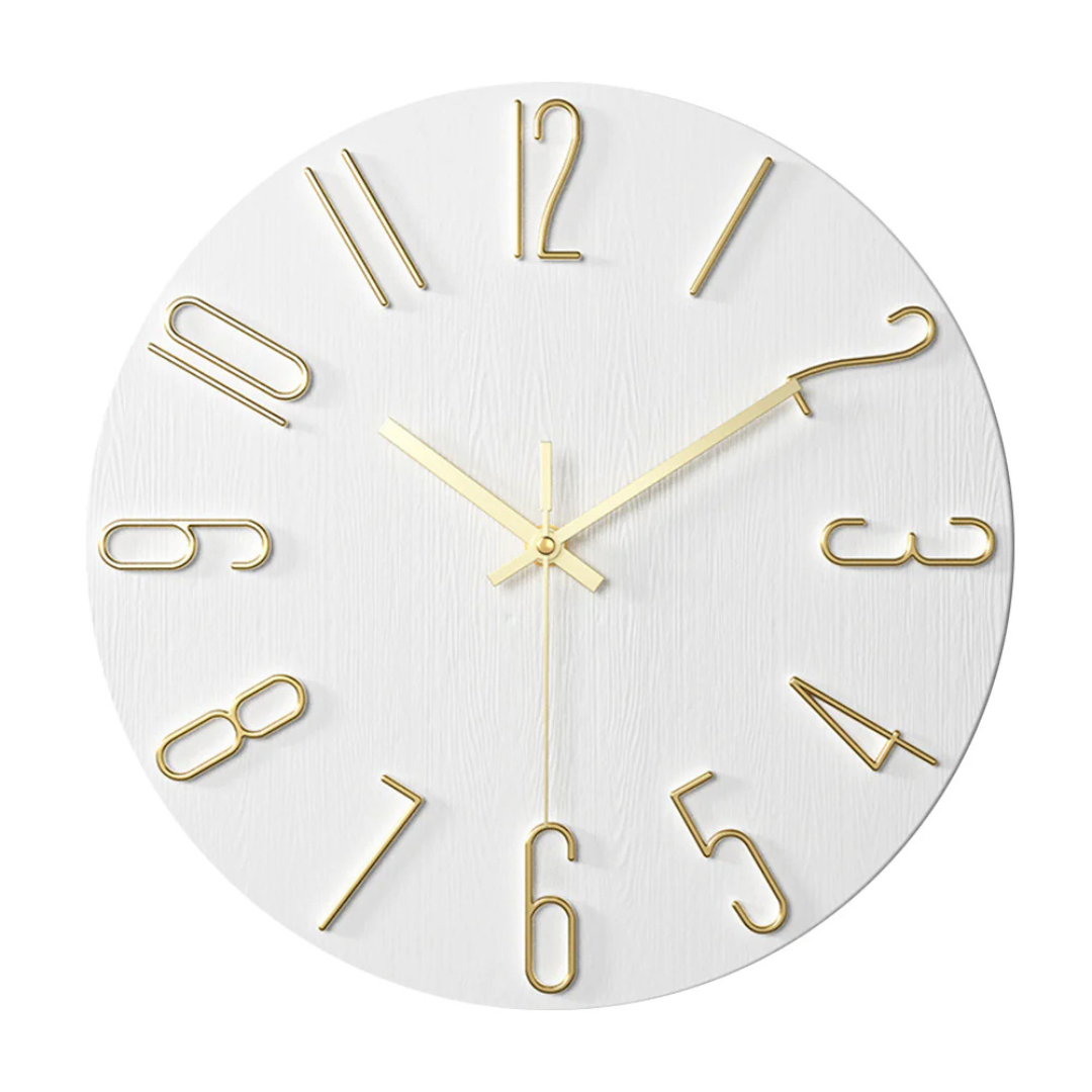 Horloge Murale Moderne Minimaliste Accents Dorés