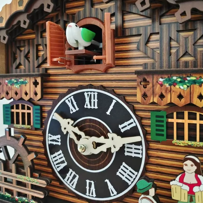 Horloge Coucou Murale avec Pendule Sonore et Finition UV — 2 Déclinaisons