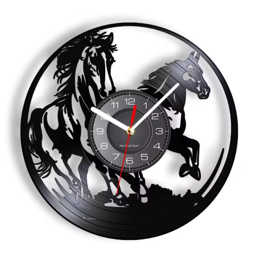 Horloge Murale Circulaire en Disque Vinyle Recyclé