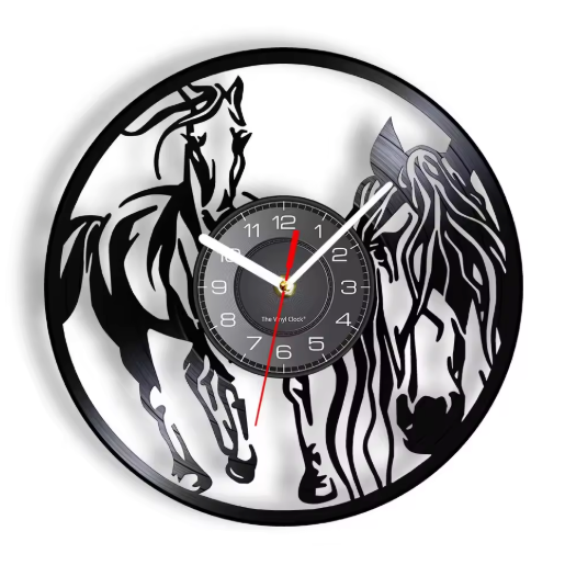 Horloge Murale Circulaire en Disque Vinyle Recyclé