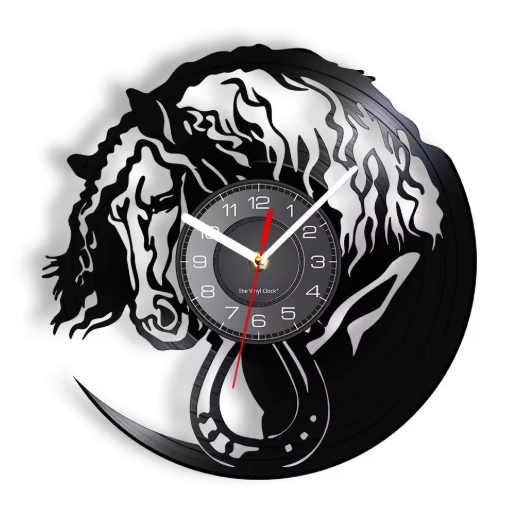Horloge Murale Circulaire en Disque Vinyle Recyclé