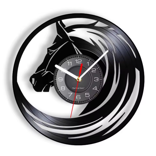 Horloge Murale Circulaire en Disque Vinyle Recyclé