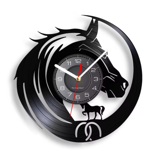 Horloge Murale Circulaire en Disque Vinyle Recyclé