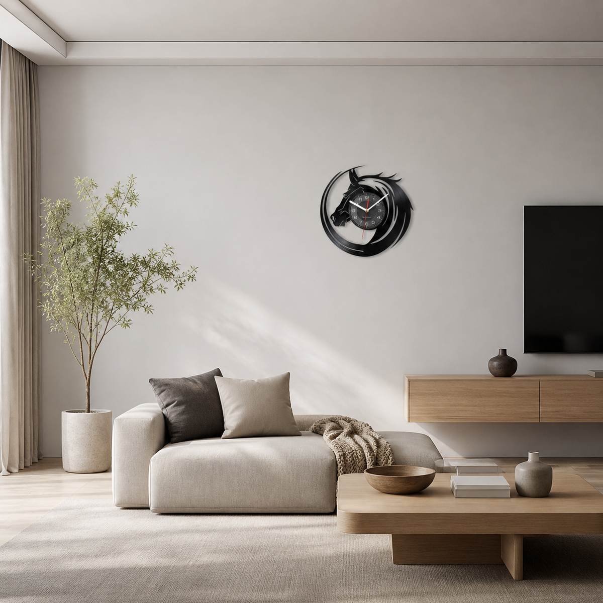 Horloge Murale Circulaire en Disque Vinyle Recyclé
