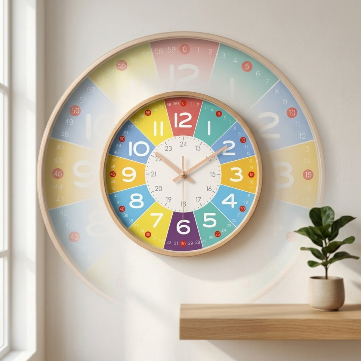 Horloge Murale Pédagogique 20 cm Silencieuse à Quartz — 6 Déclinaisons