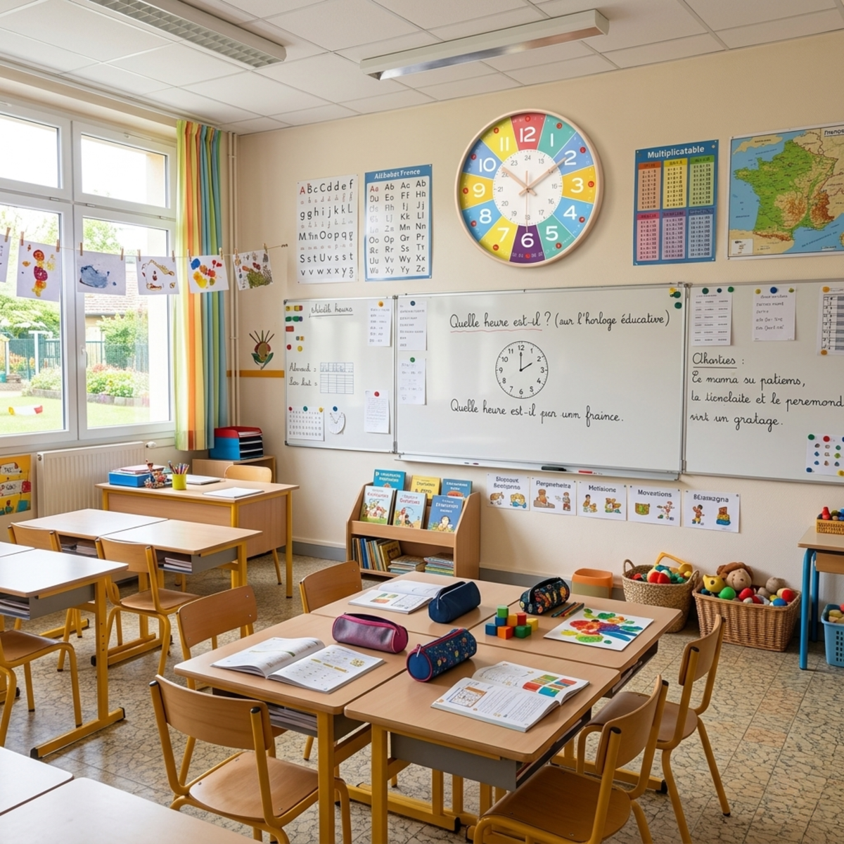 Horloge Murale Pédagogique 20 cm Silencieuse à Quartz — 6 Déclinaisons