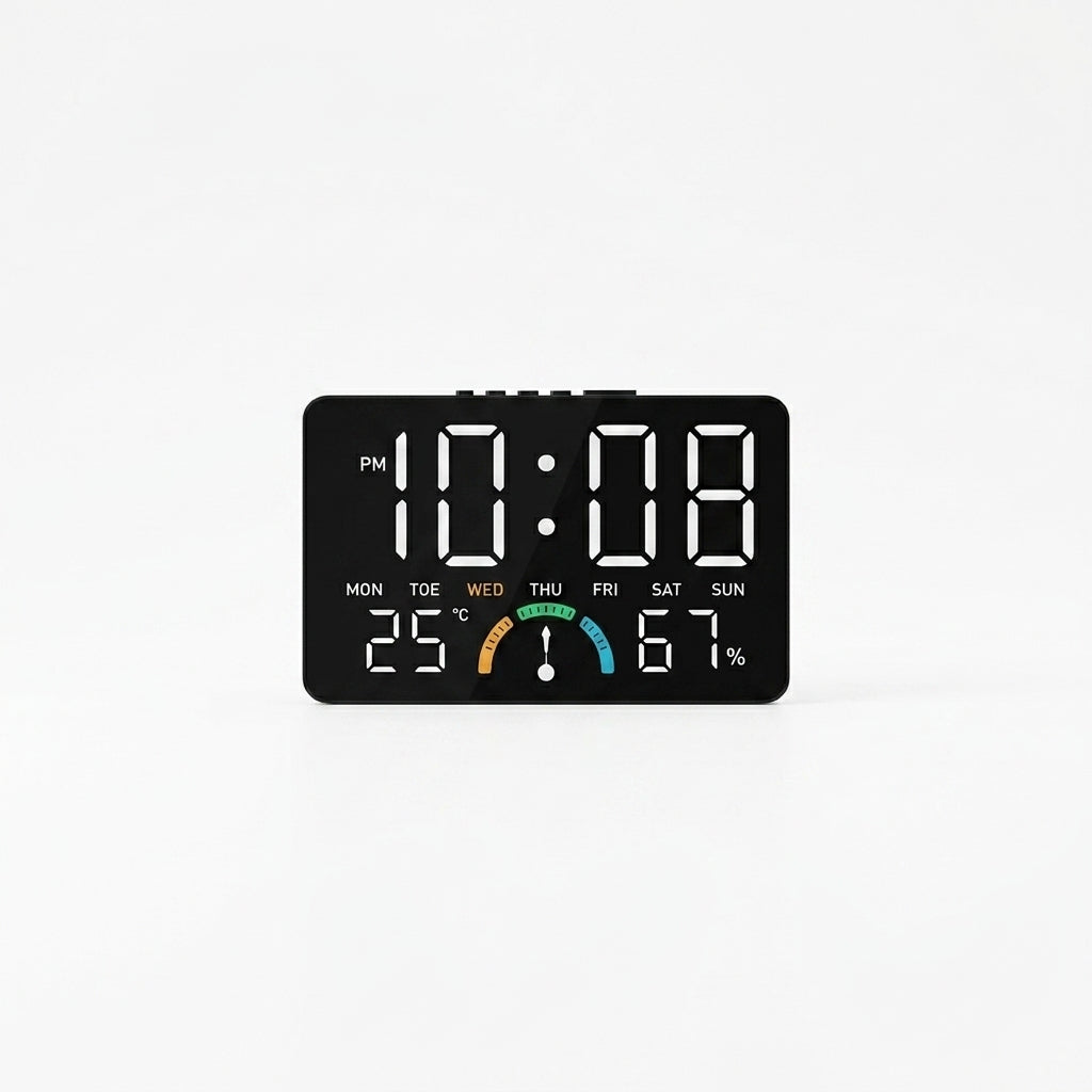 Horloge Murale Digitale LED Multifonction avec Température et Contrôle Vocal