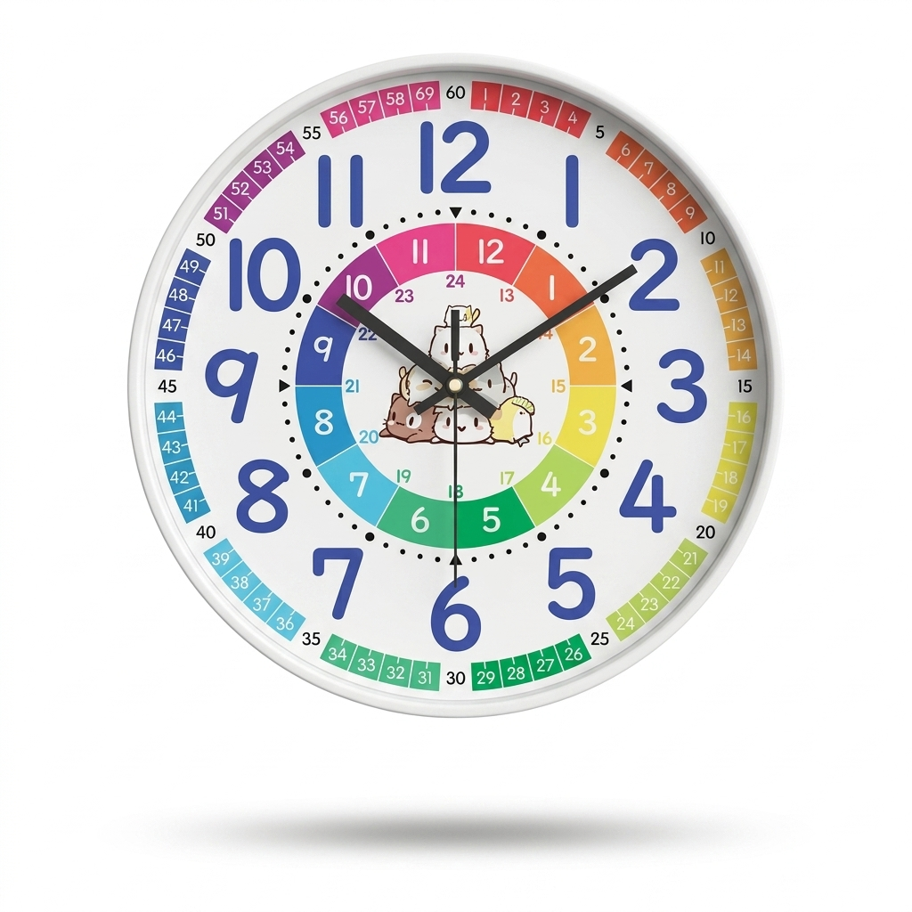 Horloge Murale Pédagogique 20 cm Silencieuse à Quartz — 6 Déclinaisons