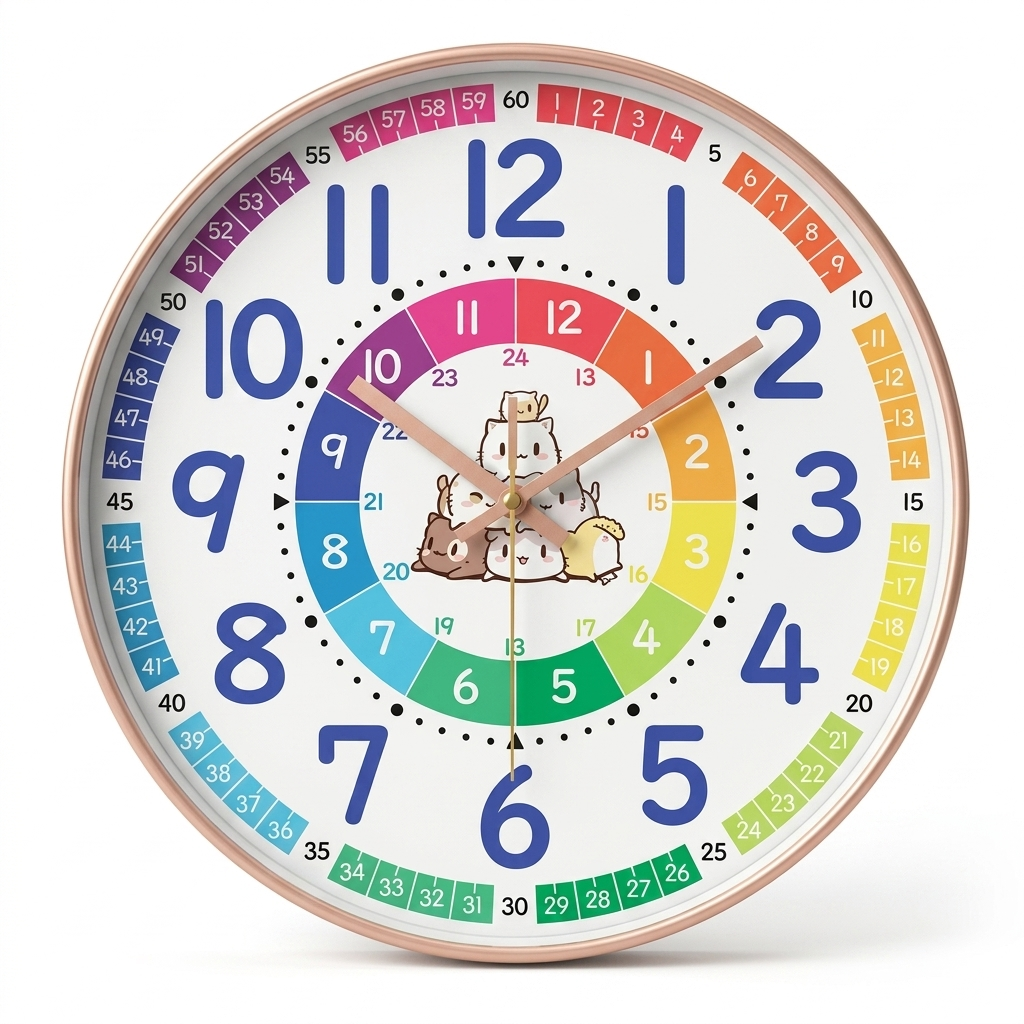 Horloge Murale Pédagogique 20 cm Silencieuse à Quartz — 6 Déclinaisons