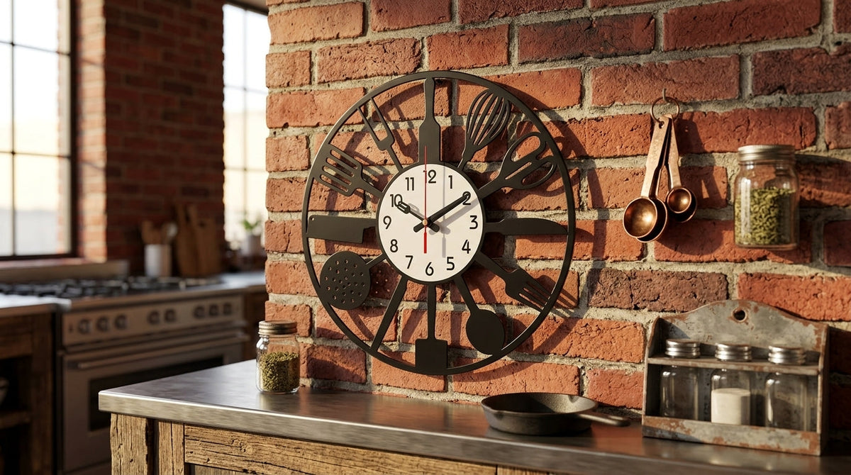 Horloge Murale Moderne Minimaliste en Métal Noir Mat 40 cm