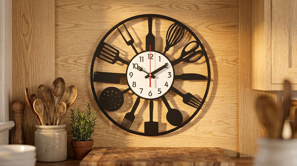 Horloge Murale Moderne Minimaliste en Métal Noir Mat 40 cm