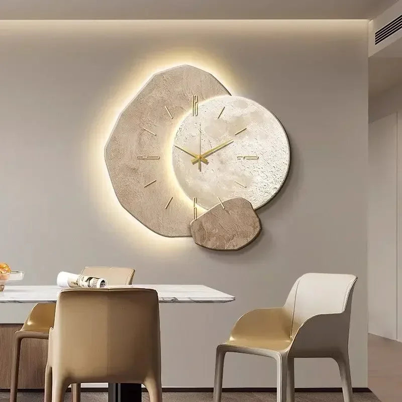 Grande Horloge Murale Moderne Lumineuse LED Effet 3D Acrylique 60 cm