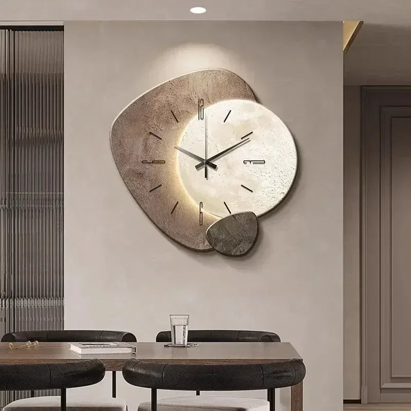 Grande Horloge Murale Moderne Lumineuse LED Effet 3D Acrylique 60 cm