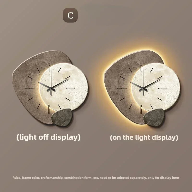 Grande Horloge Murale Moderne Lumineuse LED Effet 3D Acrylique 60 cm