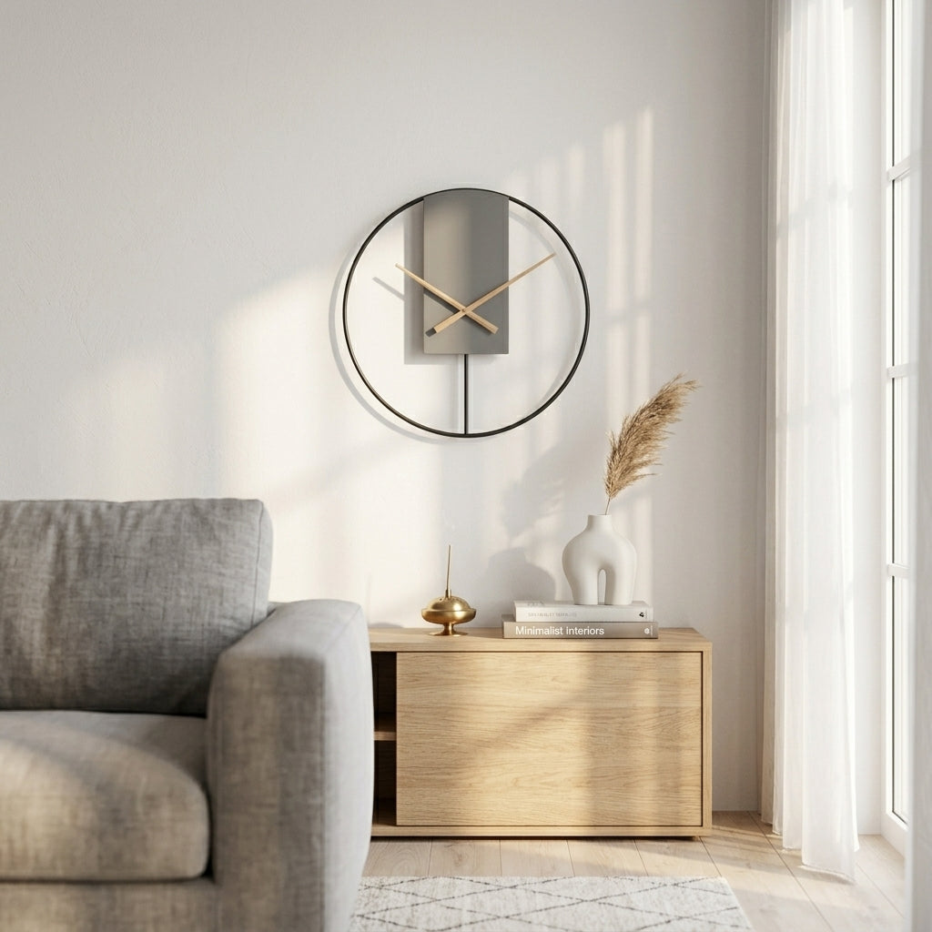 Horloge Murale Moderne Ronde Minimaliste Silencieuse en Acrylique