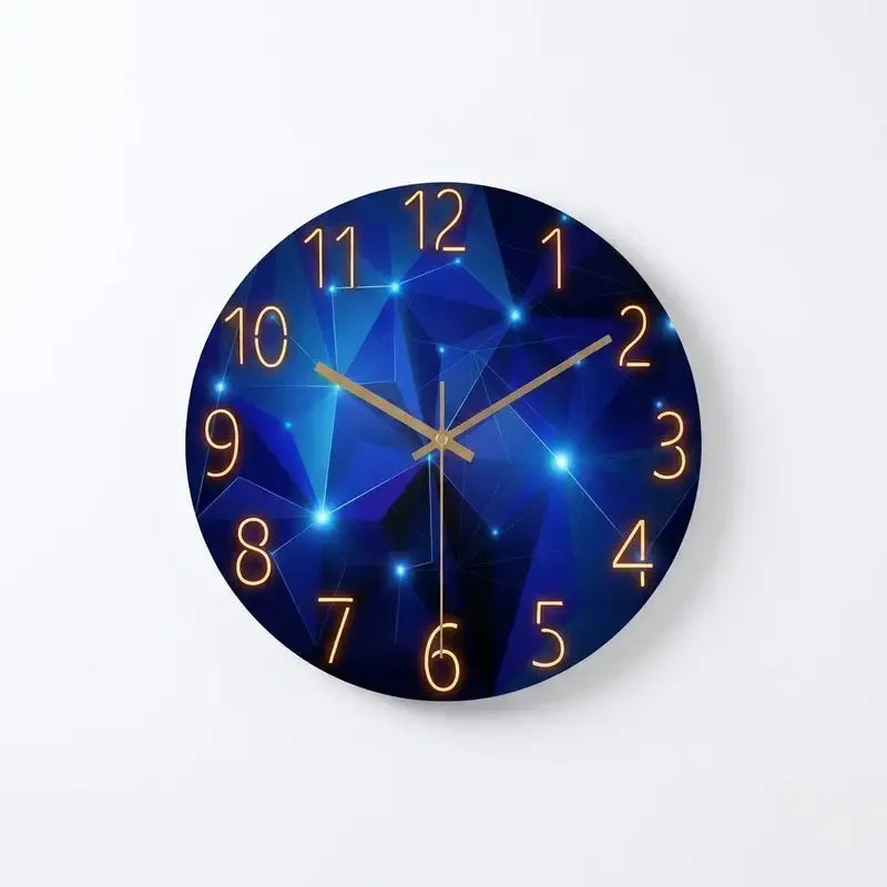 Horloge Murale Moderne en Verre Trempé Bleu Foncé 30 cm