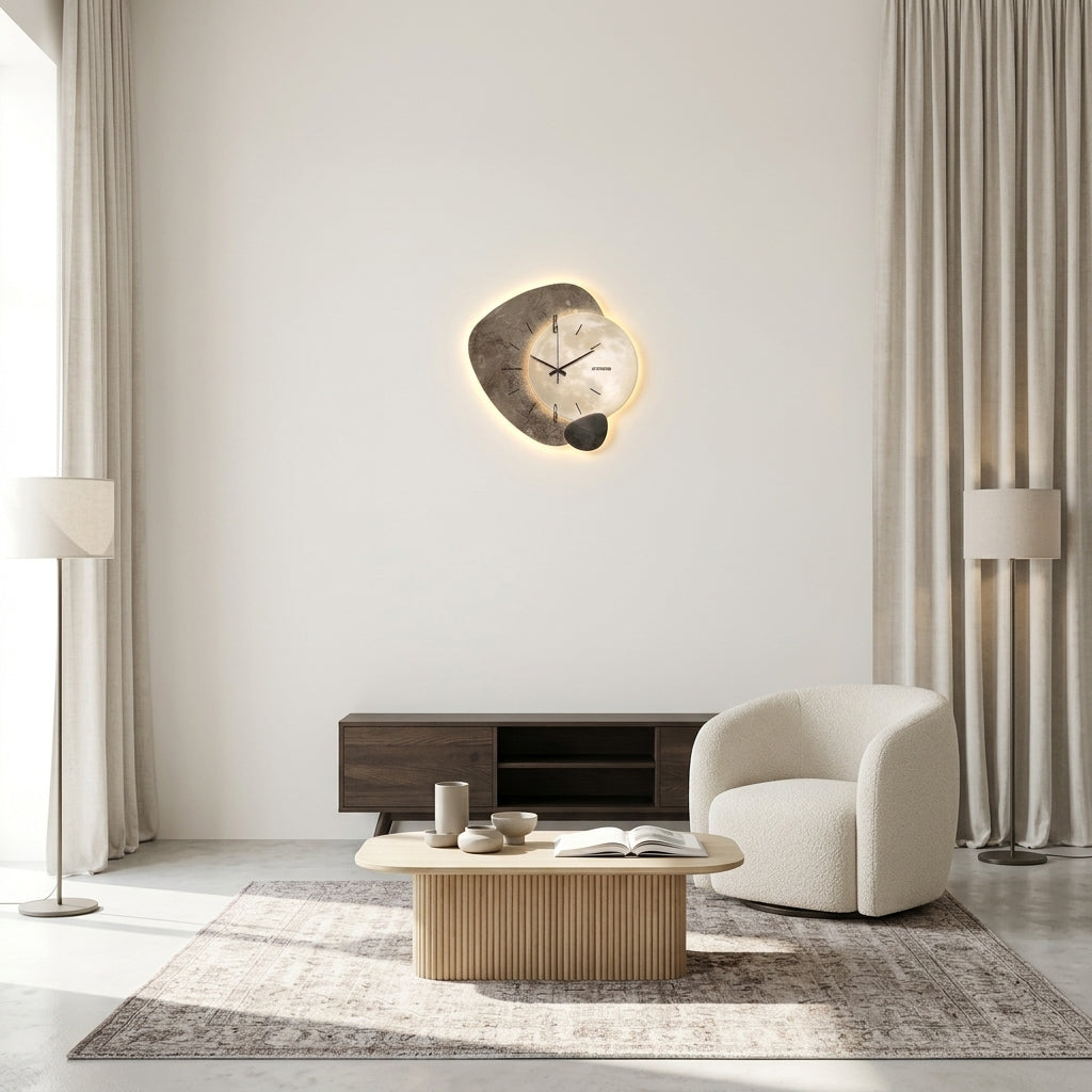 Horloge Murale Moderne LED Rétroéclairée Motif Lune 30 cm