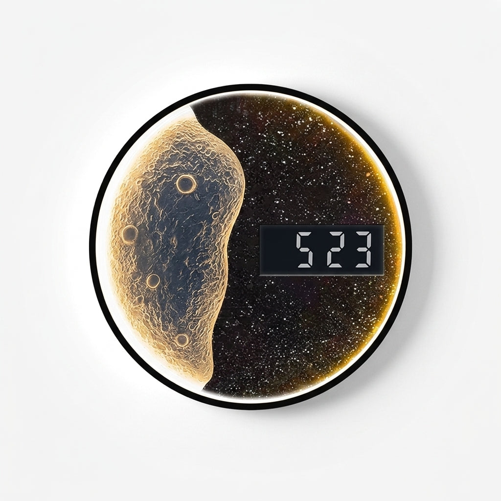 Horloge Murale Moderne Lumineuse LED Motif Lune Noire en Métal