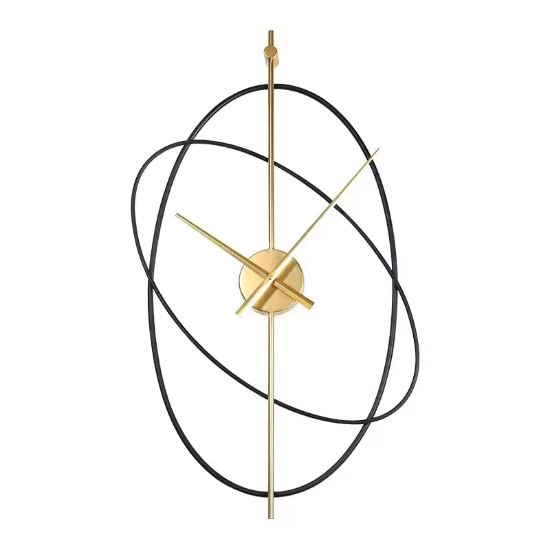 Grande Horloge Murale Ovale en Métal Design Moderne
