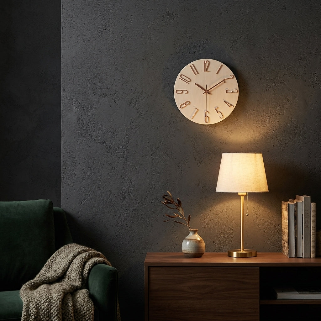 Horloge Murale Moderne Ronde Silencieuse Minimaliste 30 cm