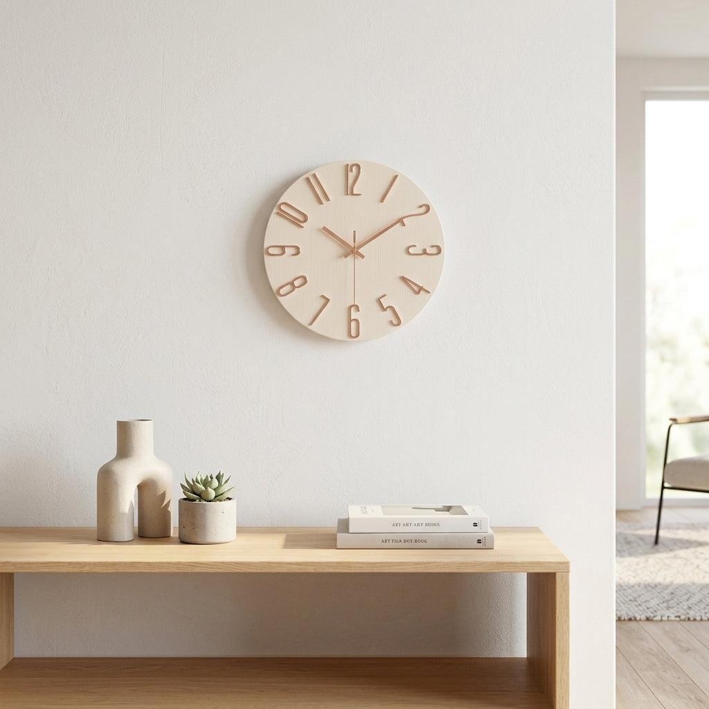 Horloge Murale Moderne Ronde Silencieuse Minimaliste 30 cm