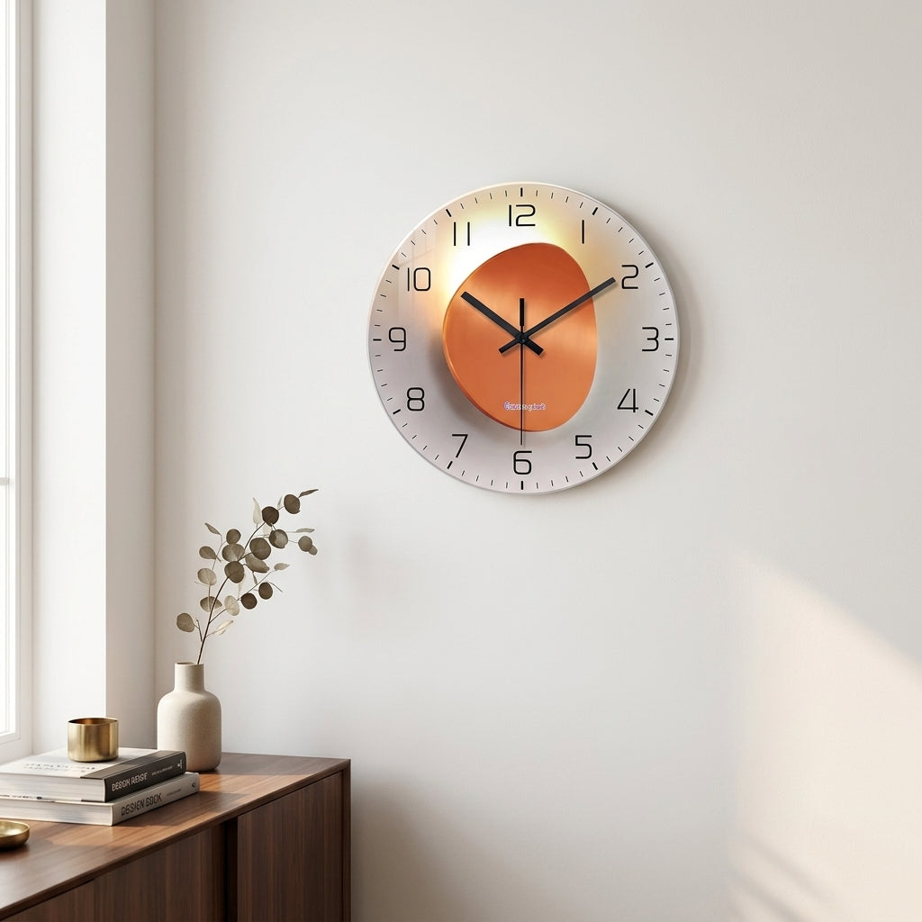 Horloge Murale Moderne en Verre et Cristal