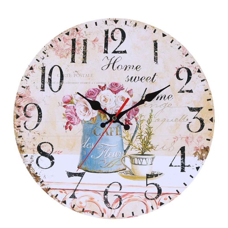 Horloge Murale Ronde Décorative Florale Élégante 31,5 cm