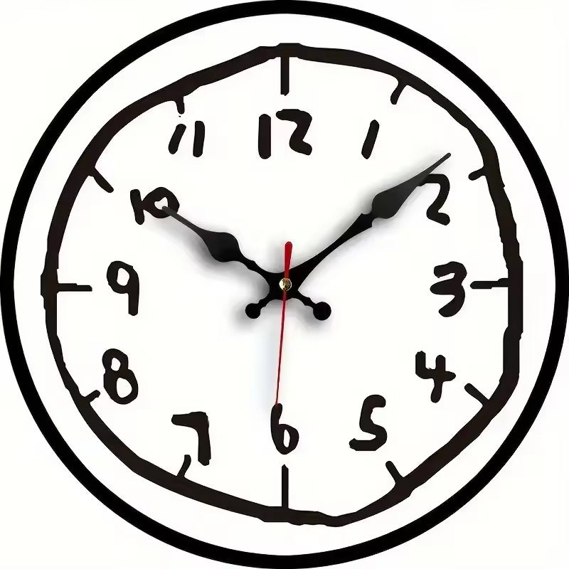 Horloge Murale en Bois Motif Dessin Créatif